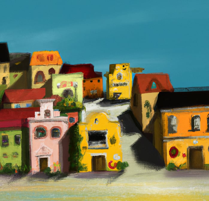 houses by a beach